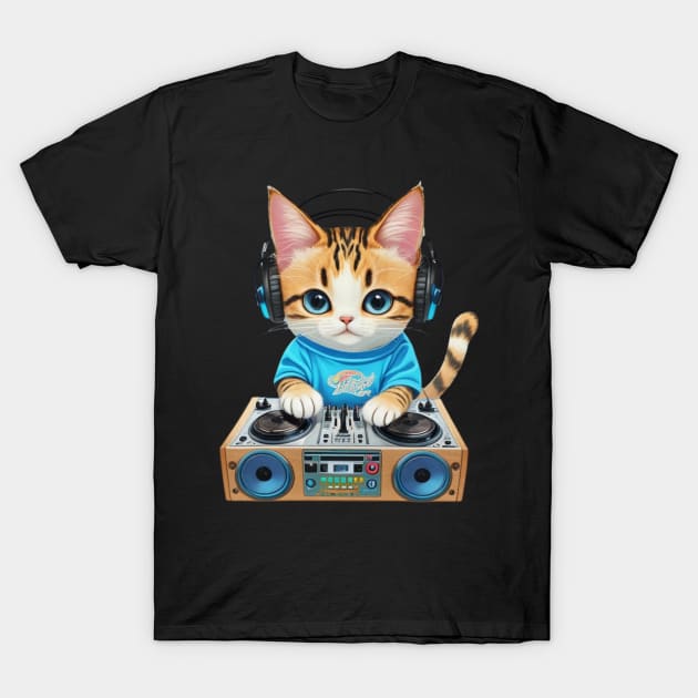 cat dj T-Shirt by designGuru123